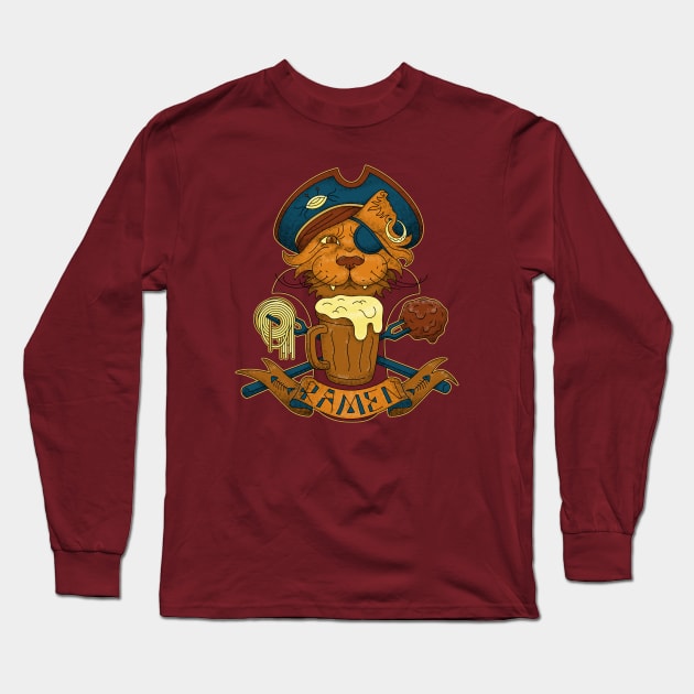 Pirate cat Long Sleeve T-Shirt by Penkin Andrey